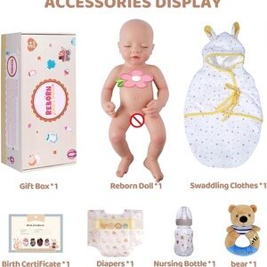 BABESIDE Lifelike Reborn Baby Dolls Silicone Full Body 16 Inch